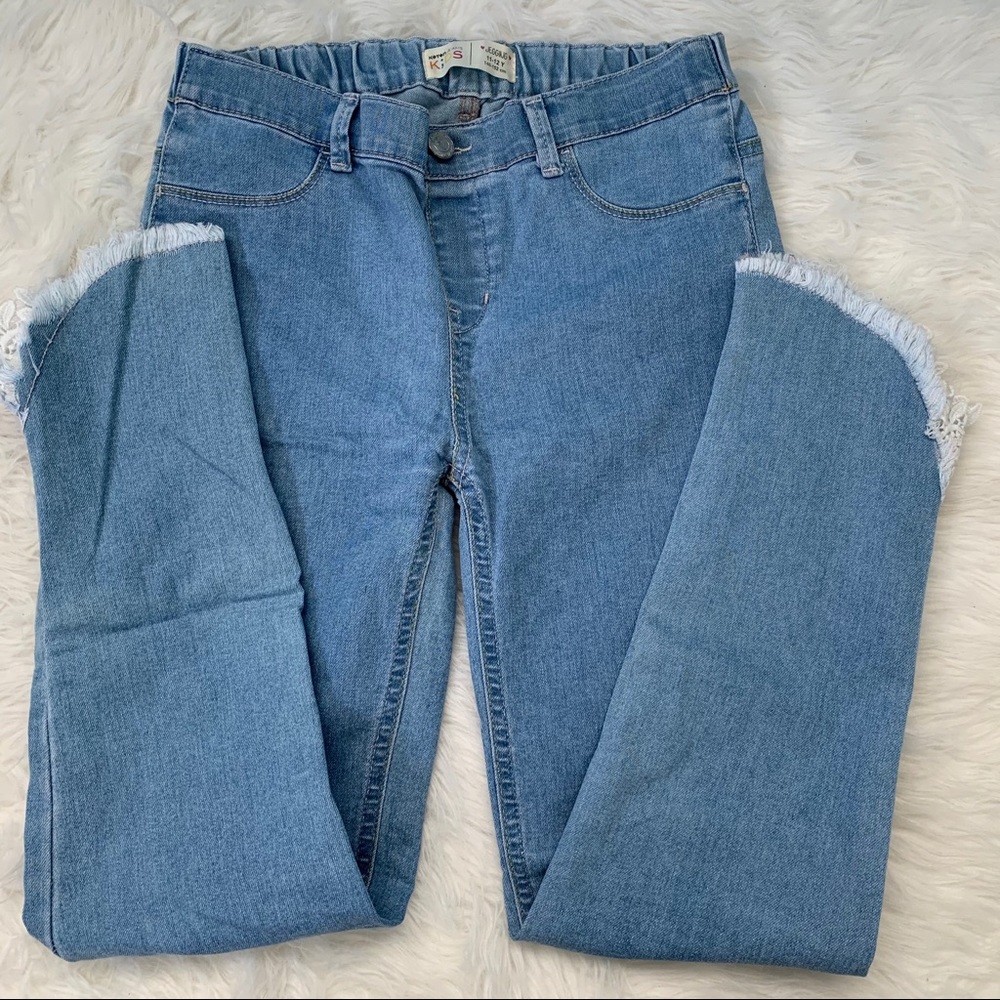 Blue Jeans with Lace Designs